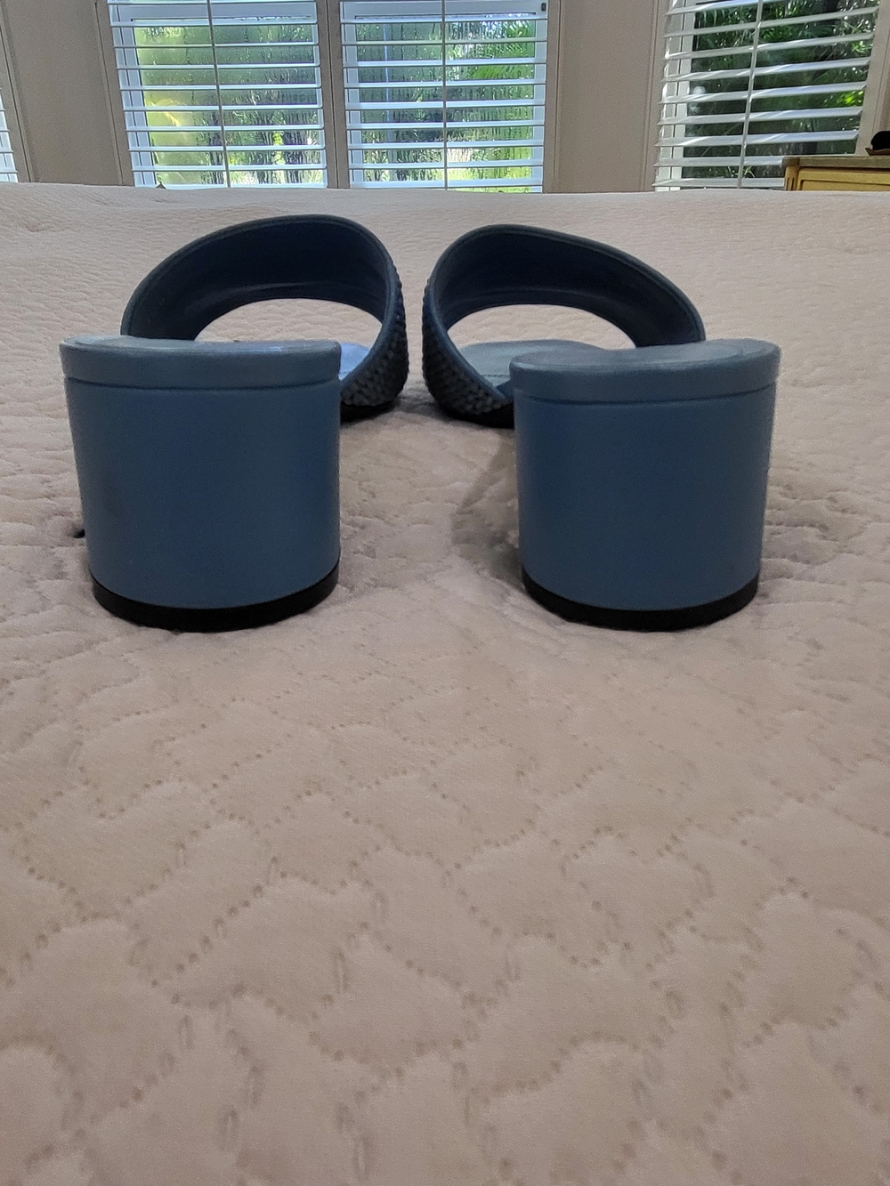 Givenchy Light Blue Woven Logo Slide Mules - Picture 4 of 5